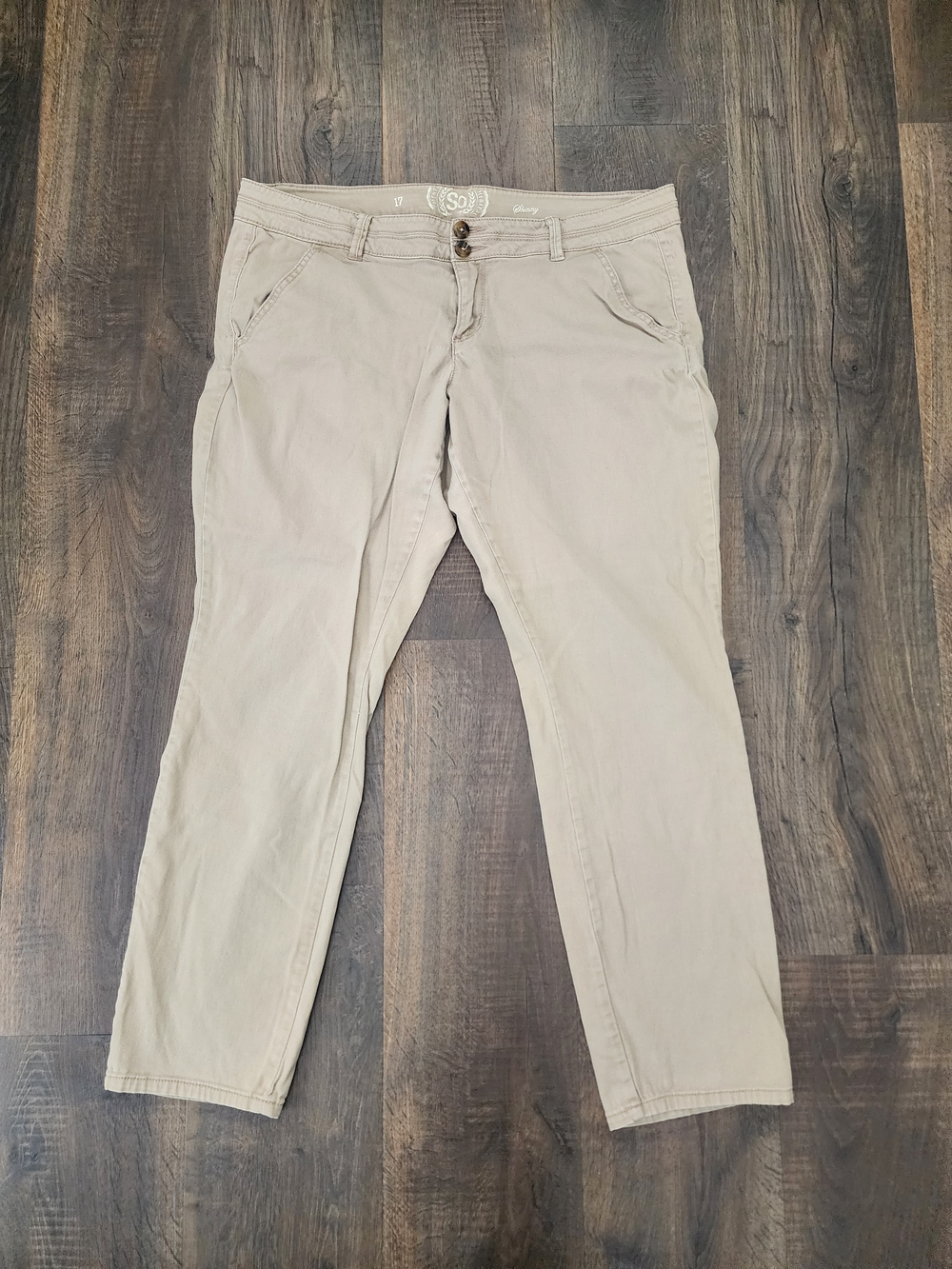 SO Women's Beige Straight-Leg Pants